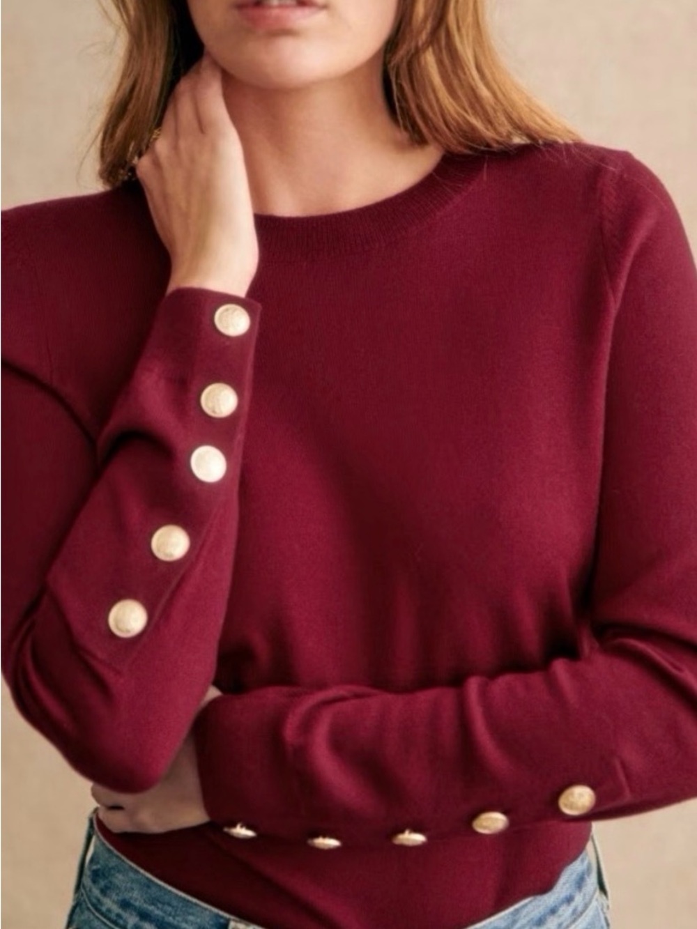 Sezane Paulo Jumper in Garnet (XXS)